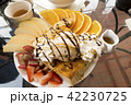 Ice cream on toast with fruit 42230725