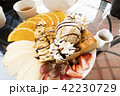 Ice cream on toast with fruit 42230729