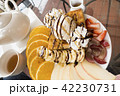 Ice cream on toast with fruit 42230731