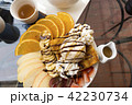 Ice cream on toast with fruit 42230734
