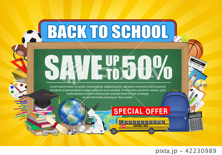 Back to school sale chalkboard education object Back to school sale chalkboard education object 42230989