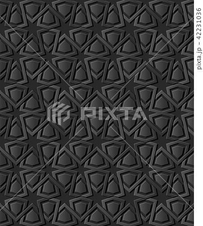 3D dark paper art Islamic geometry pattern 3D dark paper art Islamic geometry pattern 42231036