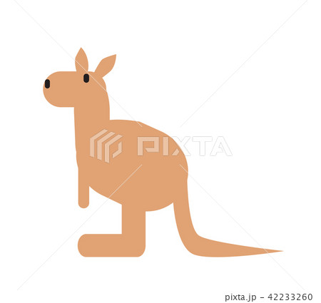 Cute kangaroo, simple style. Flat vector illustration. Isolated on white background Cute kangaroo, simple style. Flat vector illustration. Isolated on white background 42233260