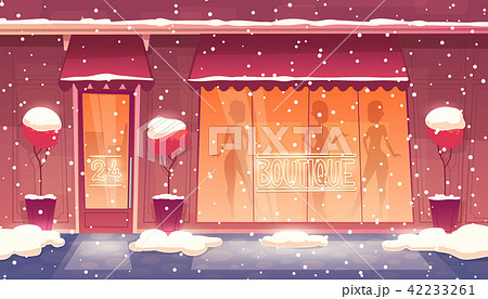 Vector cartoon round-the-clock boutique with illuminated shop-window Vector cartoon round-the-clock boutique with illuminated shop-window 42233261