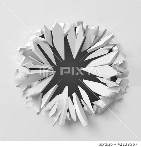 vector illustration of exploding wall with free area on center for any object or background 42233567