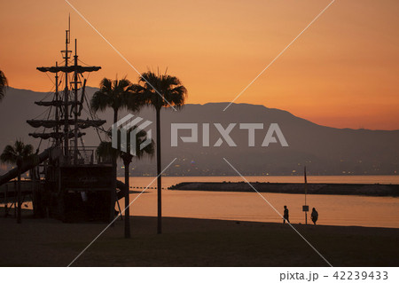 田ノ浦ビーチと別府湾夕景 田ノ浦ビーチと別府湾夕景 42239433