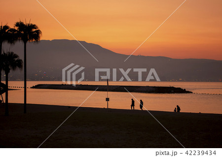 田ノ浦ビーチと別府湾夕景 田ノ浦ビーチと別府湾夕景 42239434