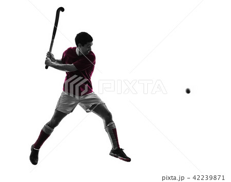 Field Hockey Player Man Isolated Silhouette の写真素材