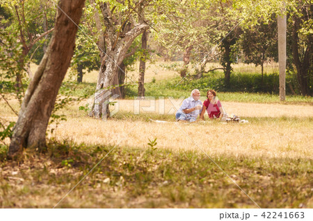 Senior Couple Senior Man And Woman Doing Picnic 42241663