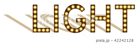 Letters with lamps, lighting bulbs imitation, word 42242128