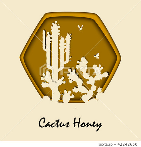 Honey Bees and Prickly Pear Cactus 42242650