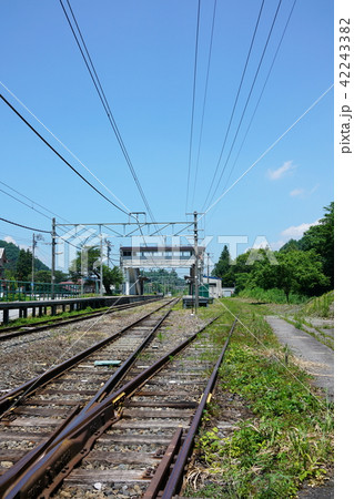 簗場駅：夏　　大町市 42243382