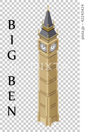 Isometric highly detailed Big Ben tower. 42243424