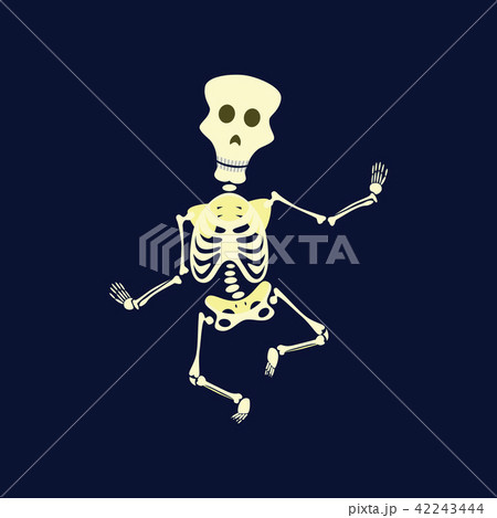 flat on background of skeleton Halloween monster 42243444