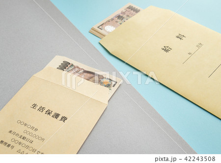 生活保護費と給与　社会問題 42243508