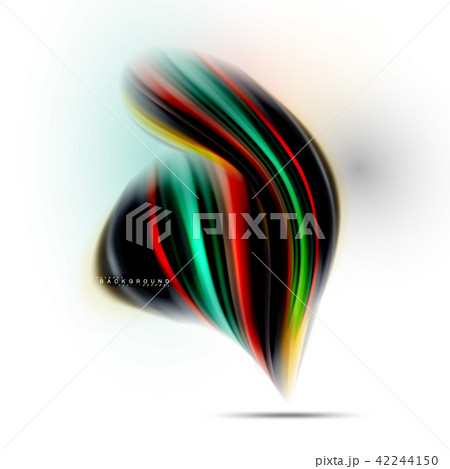 Fluid liquid mixing colors concept on light grey background, wave and swirl curve flow line, trendy 42244150
