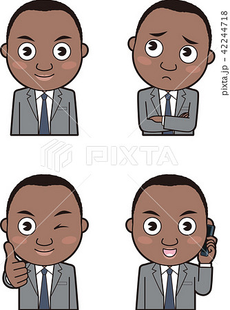黒人男性ビジネスマン5のイラスト素材