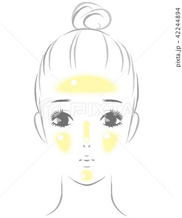 皮脂が顔に浮いた女性のイラスト素材
