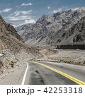 Mountain landscape with blue sky and empty road 42253318