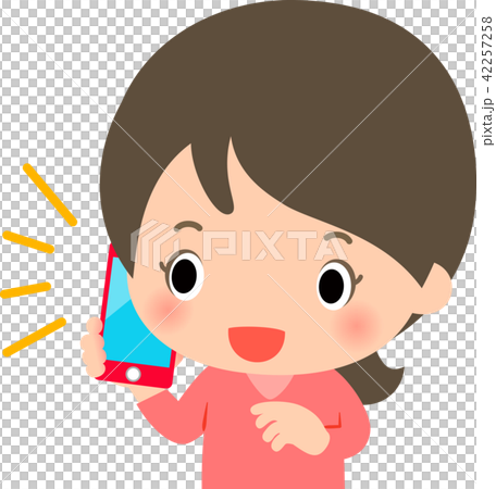 携帯電話で通話中の若い女性 携帯電話で通話中の若い女性 42257258