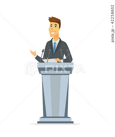 Young politician - cartoon people character isolated illustration 42258602