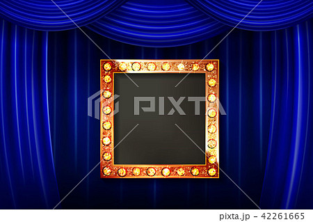 Gold frame with light bulbs 42261665