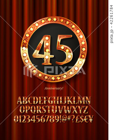 Golden alphabet with show lamps isolated Golden alphabet with show lamps isolated 42261784