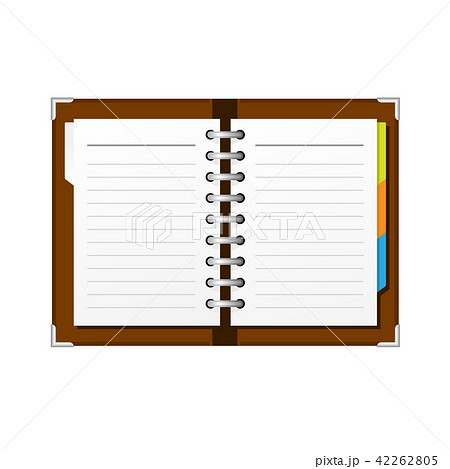 Open spiral diary or notepad - double-page spread Open spiral diary or notepad - double-page spread 42262805