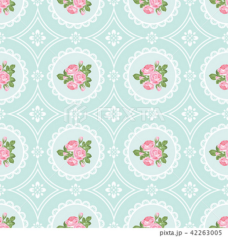Shabby chic rose seamless pattern background Shabby chic rose seamless pattern background 42263005