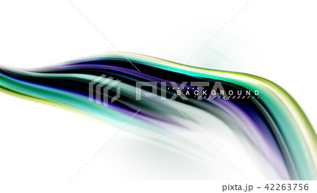 Fluid liquid mixing colors concept on light grey background, wave and swirl curve flow line, trendy Fluid liquid mixing colors concept on light grey background, wave and swirl curve flow line, trendy 42263756