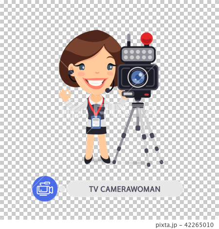 Television Camerawoman Flat Cartoon Character 42265010