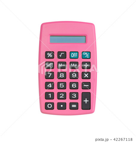 Pink calculator isolated on white with path Pink calculator isolated on white with path 42267118