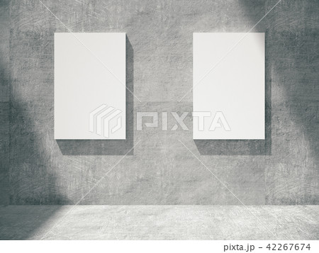 empty concrete room with empty frame. empty concrete room with empty frame. 42267674