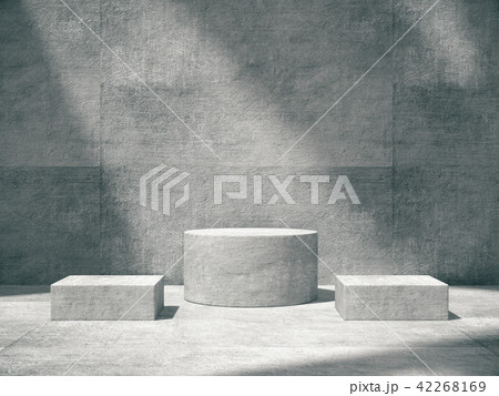 Pedestal for display with concrete room  42268169