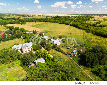 Russian village photographed from air Russian village photographed from air 42268662