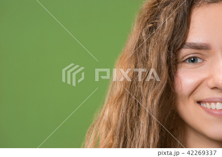 The close up eye on face of young beautiful caucasian girl The close up eye on face of young beautiful caucasian girl 42269337