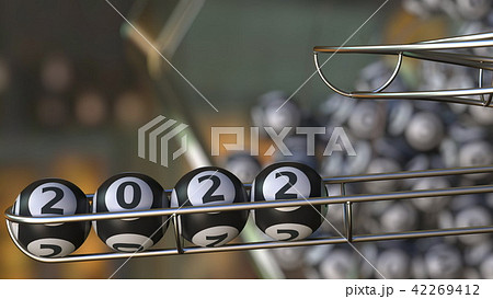 Lottery balls make up 2022. 3D rendering Lottery balls make up 2022. 3D rendering 42269412