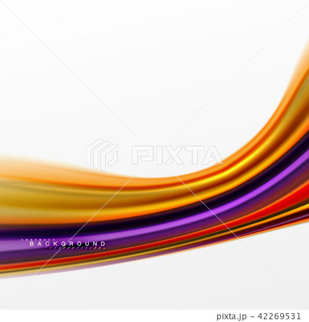 Fluid liquid mixing colors concept on light grey background, curve flow, trendy abstract layout 42269531