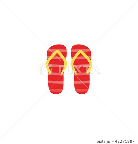 Vector flat beach slippers, flip flops icon 42271987