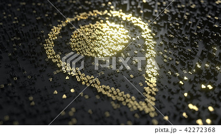 Geotag or location pin made of gold numbers. Navigation related 3D rendering Geotag or location pin made of gold numbers. Navigation related 3D rendering 42272368