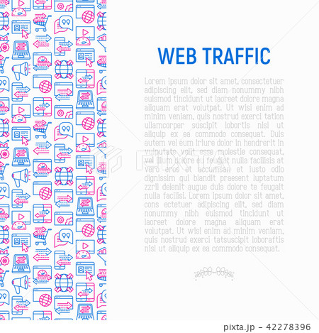 Web traffic concept with thin line icons 42278396