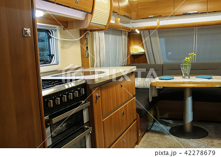 Exquisite compact interior of a camper Exquisite compact interior of a camper 42278679