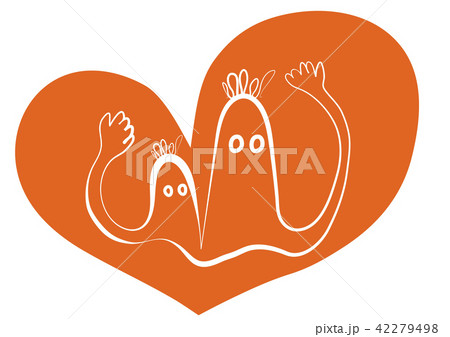 two ghost condoms cartoon doodle drawing 42279498