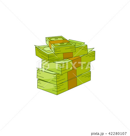 Vector flat cash money pile, stack 42280107