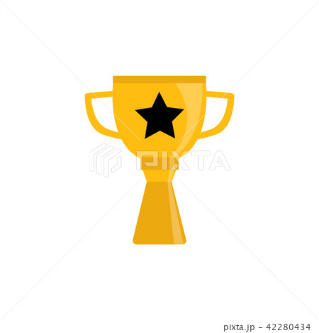 Champion golden trophy cup isolated on white background - sport or business success and winery 42280434