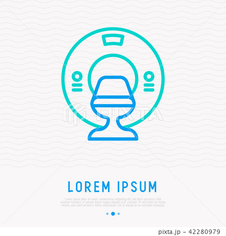 MRI scanner thin line icon MRI scanner thin line icon 42280979