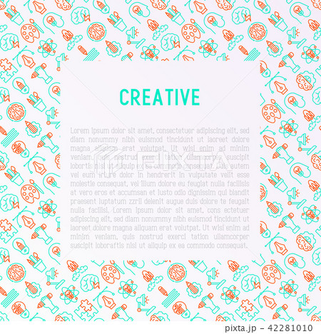 Creative concept with thin line icons 42281010