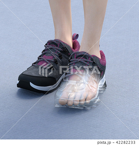 女性の足 スニーカー 内部透視 perming3DCG リアルイラスト素材 女性の足 スニーカー 内部透視 perming3DCG リアルイラスト素材 42282233