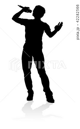 Singer Pop Country or Rock Star Silhouette Singer Pop Country or Rock Star Silhouette 42282566