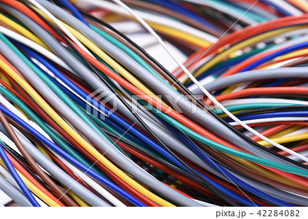 Close-up photo of the colorful cable 42284082